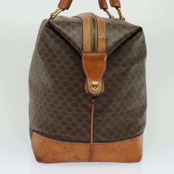 CELINE Macadam Canvas Boston Bag Pvc Leather Brown Gold - Picture 5 of 12